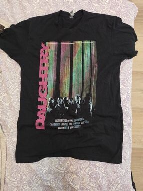 Black Graphic Band Tee - Pink & Multicolor Print